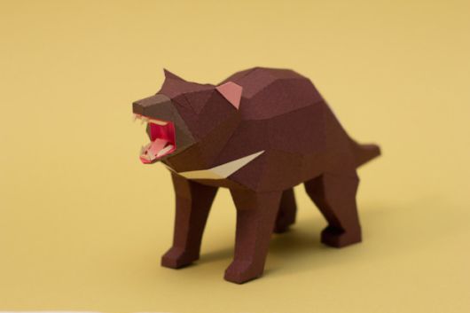 Geometric 3D Animal Sculputres Made From Paper