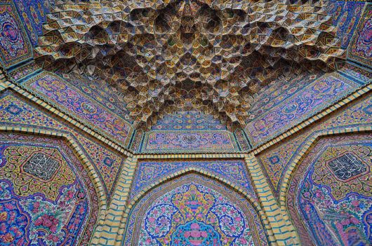 Stunning Mosque Illuminated With All Colors Of Rainbow